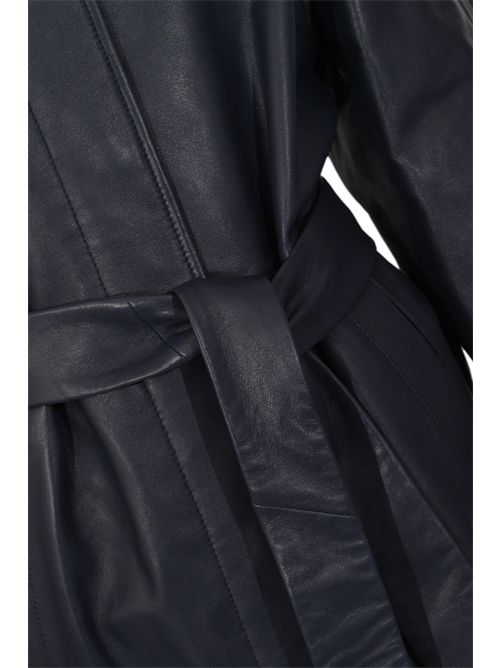 Giacca in pelle con cintura BLUGIRL | RA6027 P035693713